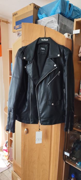 ZARA Man кожено рокерско яке biker jacket - размер S