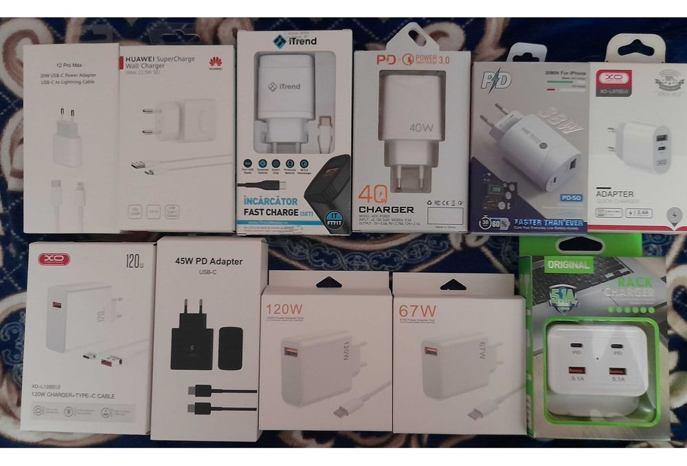 incarcatoare fast charge 20w 25w 45w 66w 120w iPhone Samsung etc