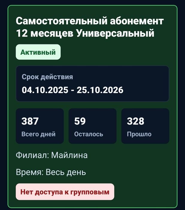 Абонемент Underground