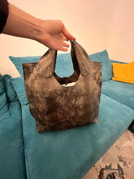 Голяма кафява чанта и лятна кошница 2 модела