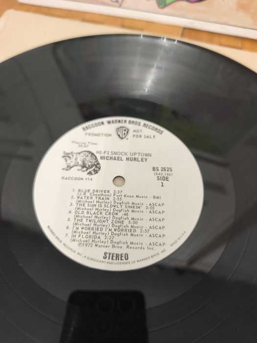 1972 Michael Hurley - Hi Fi Snock Uptown / Racoon / Warner Bros. records / promo vinil foarte rar