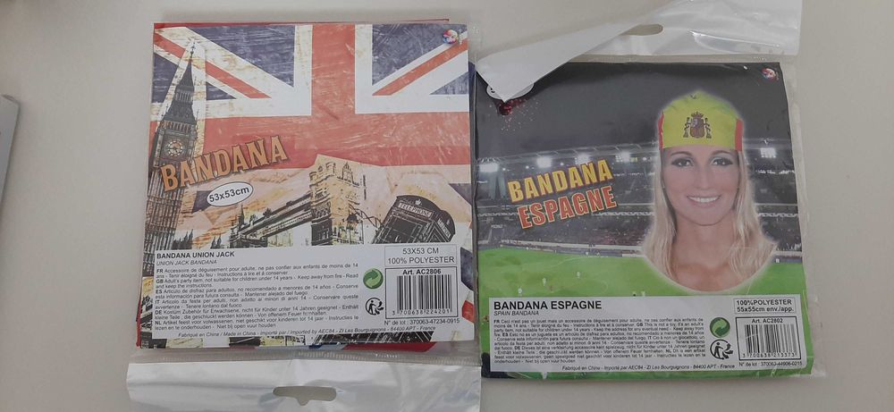Set 2 Bandana steag tari Spania Marea Britane U.K. scarf batic esarfa