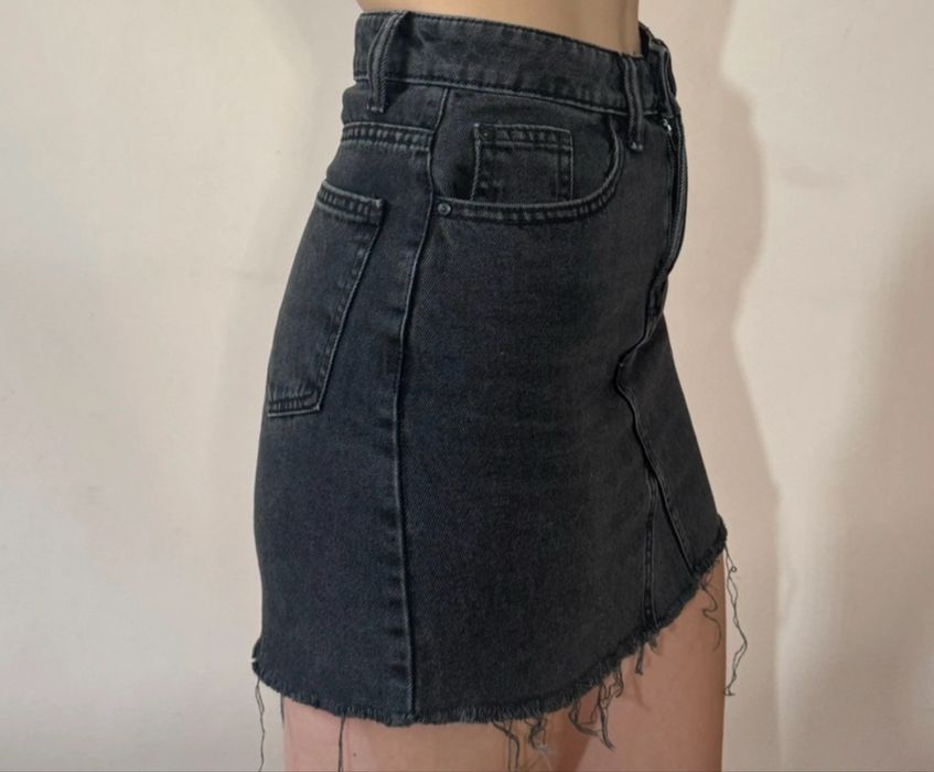 Fusta denim negru
