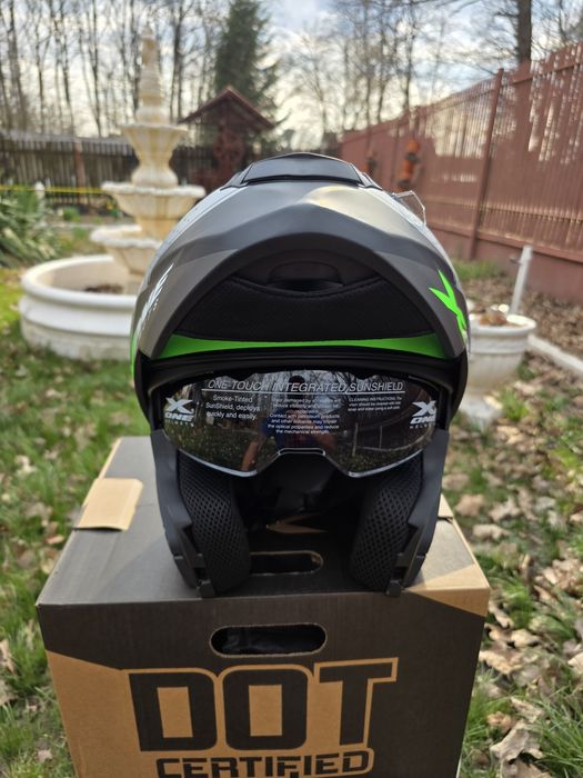 Casca moto atv XONE FLIP UP NOU  XL ochelari de soare