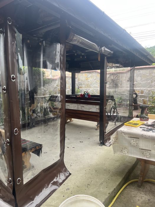 Ветроупорни завеси,тенти,сенници,перголи,покривала,винил,кристал.