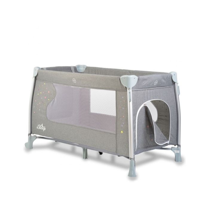 Детска кошара на 2 нива Cangaroo - iSleep, сива. С 2г. гаранция
