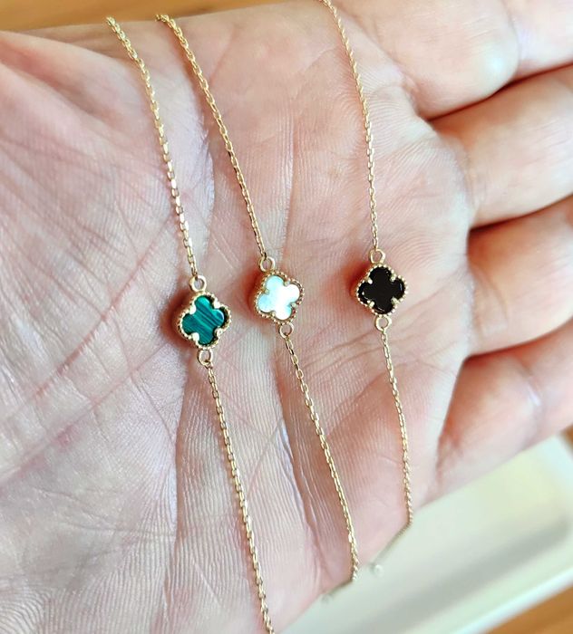 Златно колие със седефена детелина Van Cleef & Arpels VCA Alhambra