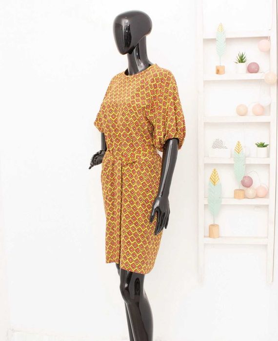 Weekend Max Mara дамска копринена рокля флорална с колан 34 XS-S