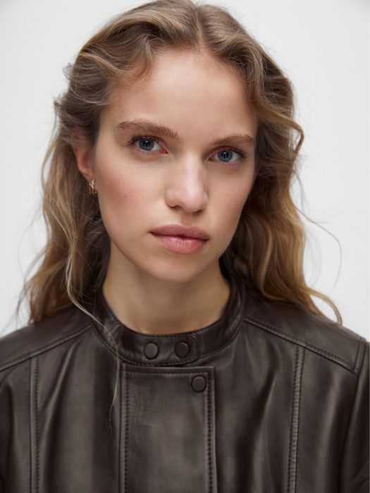 Кожанка из наппы Massimo Dutti, размер L-XL