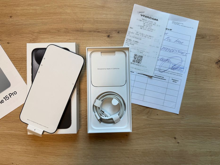 Apple iPhone 15 Pro Max 256GB • КАТО НОВ • Пълен комплект