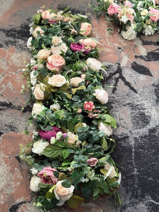 Vand covor flori artificiale pe plasa