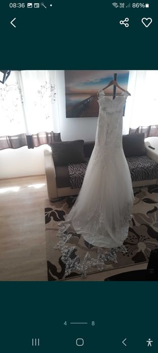 Rochie mireasa sirenă  designer 38-42 cu trena