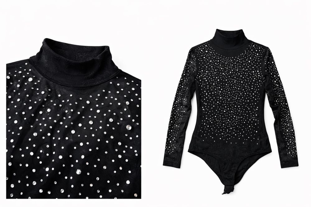 Уникално боди с камъни