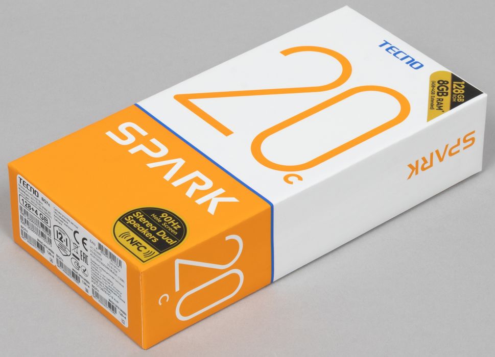 Новинка Tecno SPARK 20C 4/128ГБ NFC стерео Type-C 18вт новый запечатан