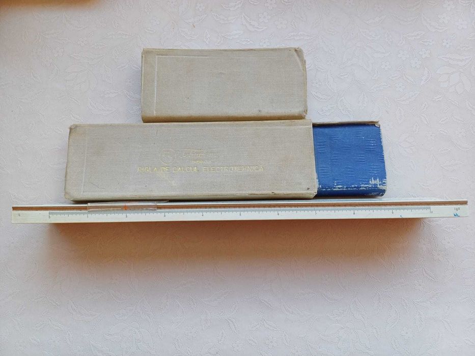 vand trusa compas KINEX 309 Original si rigla calcul Electrotehnica