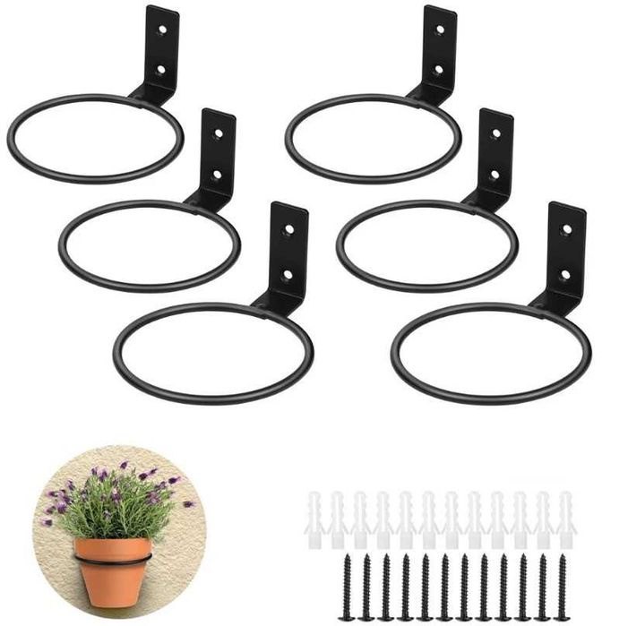 Set de 6 sau 12 suporturi metalice ghiveci rotund (diametru 10 cm)