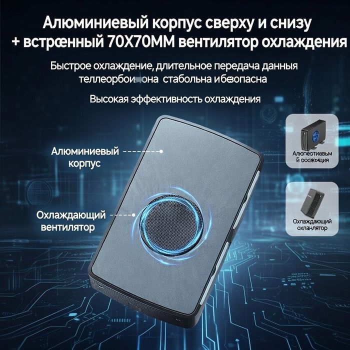 "FIDECO" Док станция  поддерживает диски SSD/ SATA 2,5/3,5 до 18 ТБ.