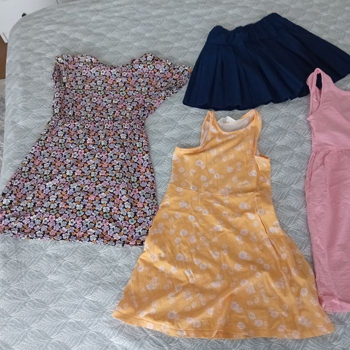 Set lot 4 rochite fata fetita 8 9 ani 134 fusta fustita vara toamna