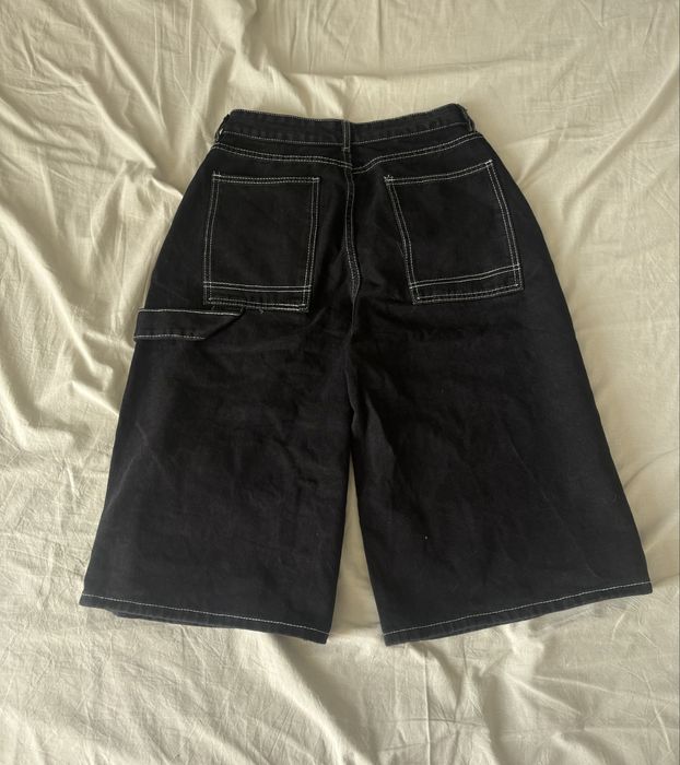 Черни baggy oversized дънкови шорти