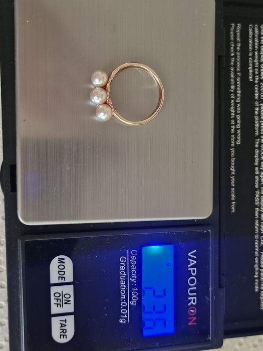 Vand inel aur 18k cu perle si diamante