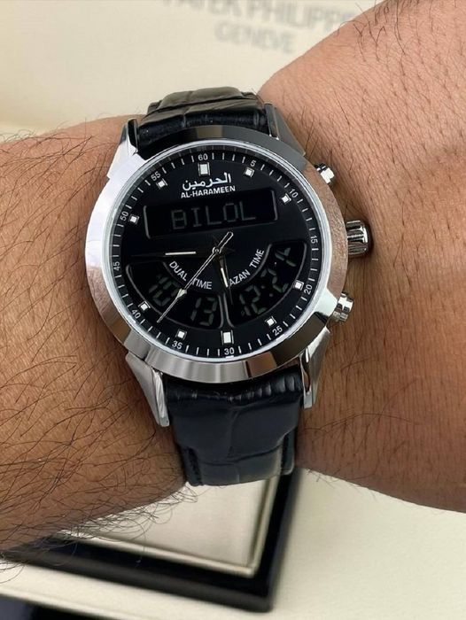 Al-Harameen 6102 FSBL erkaklar soati safir kristalli va namoz vaqtini