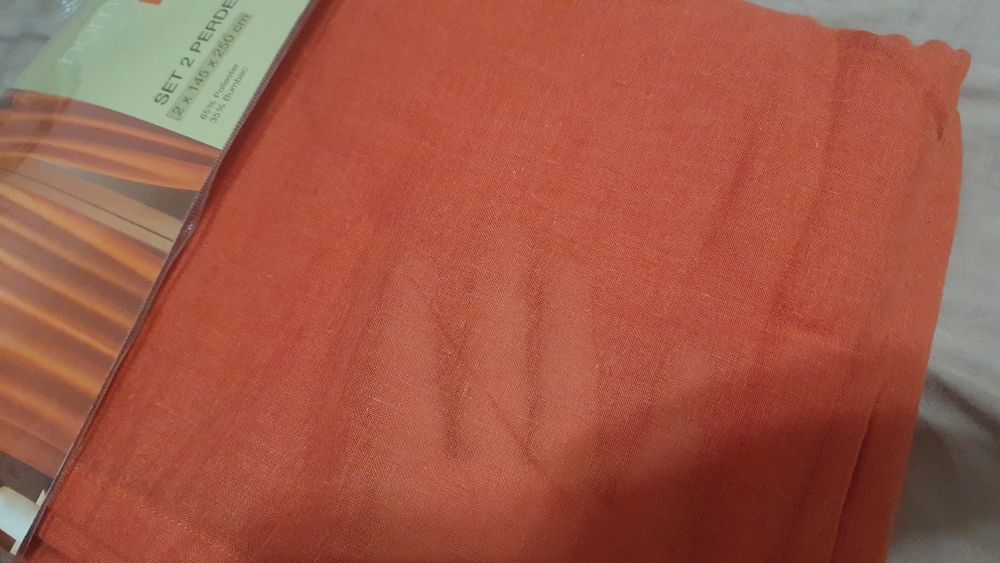 Perdea din 2 bucati rosu caramiziu