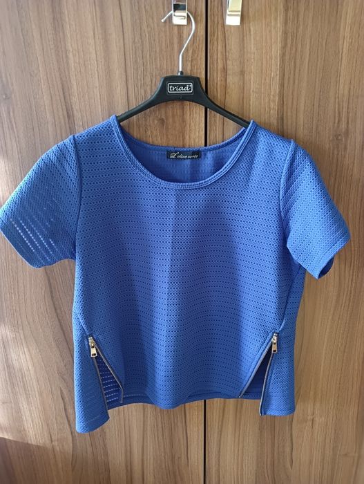 Bluze elegante alb/albastru