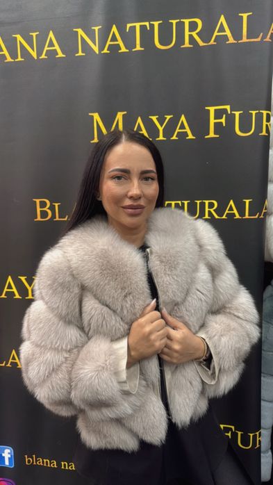 Haina din blana naturala premium, model in V, se face vesta