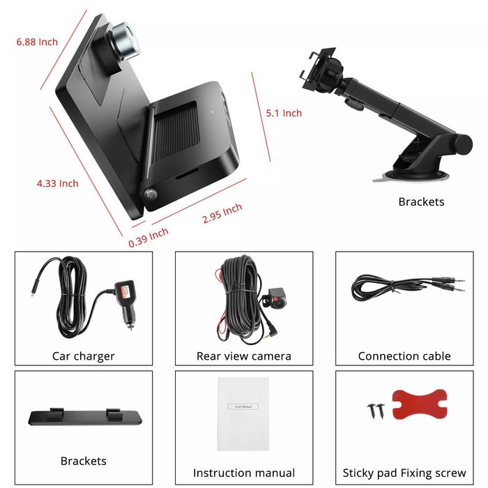 Мултимедия 7 с две камери 4K Carplay и Android Auto Q25