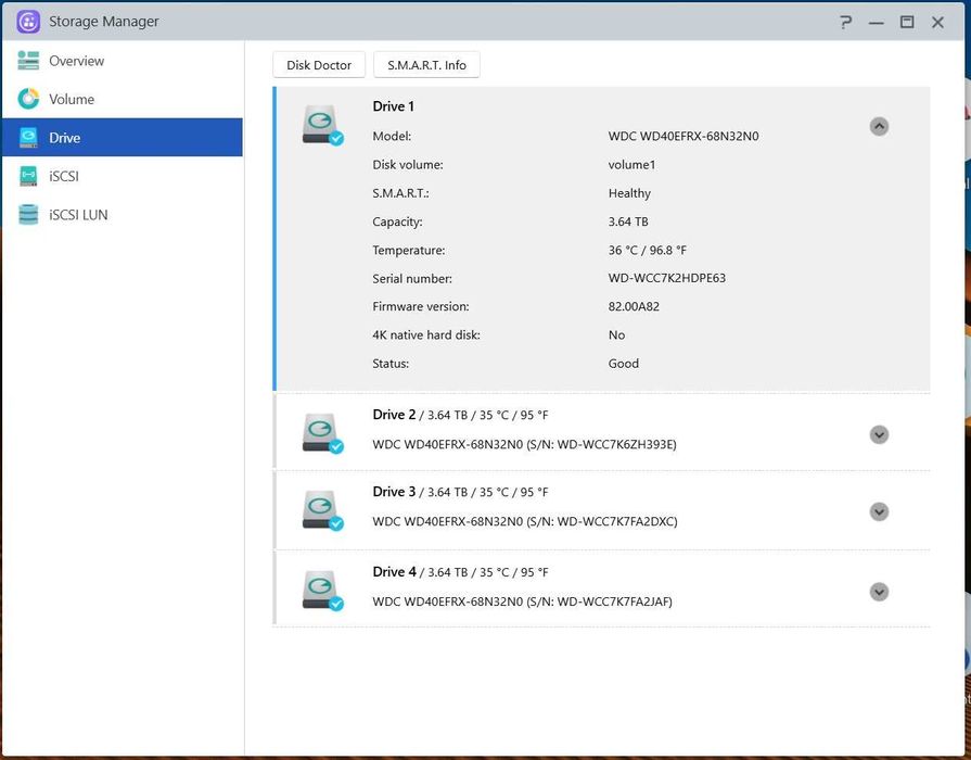 NAS сървър ASUSTOR AS3104T + 4x 4TB WD Red