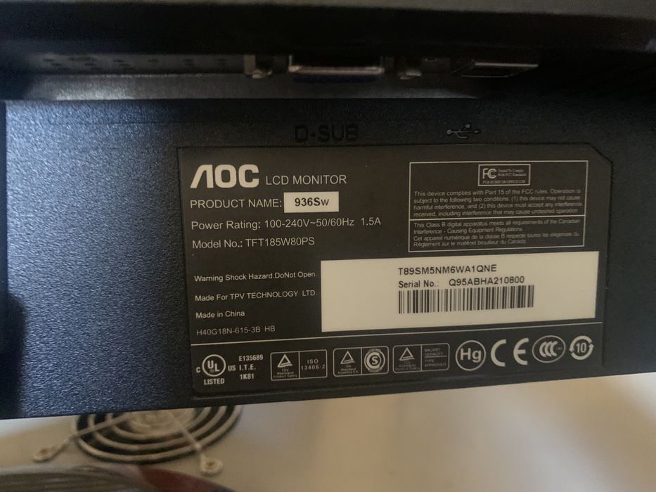 Монитор Aoc 936Sw
