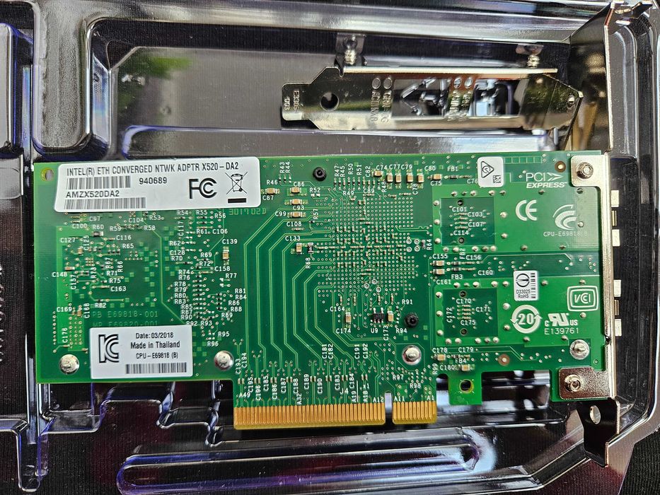 Placa retea 10Gb SFP+ Intel X520-DA2/Mellanox ConnectX-3 + Cabluri DAC