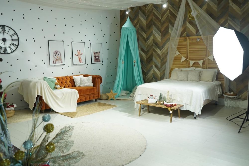 Шатер детский голубой с ковриком