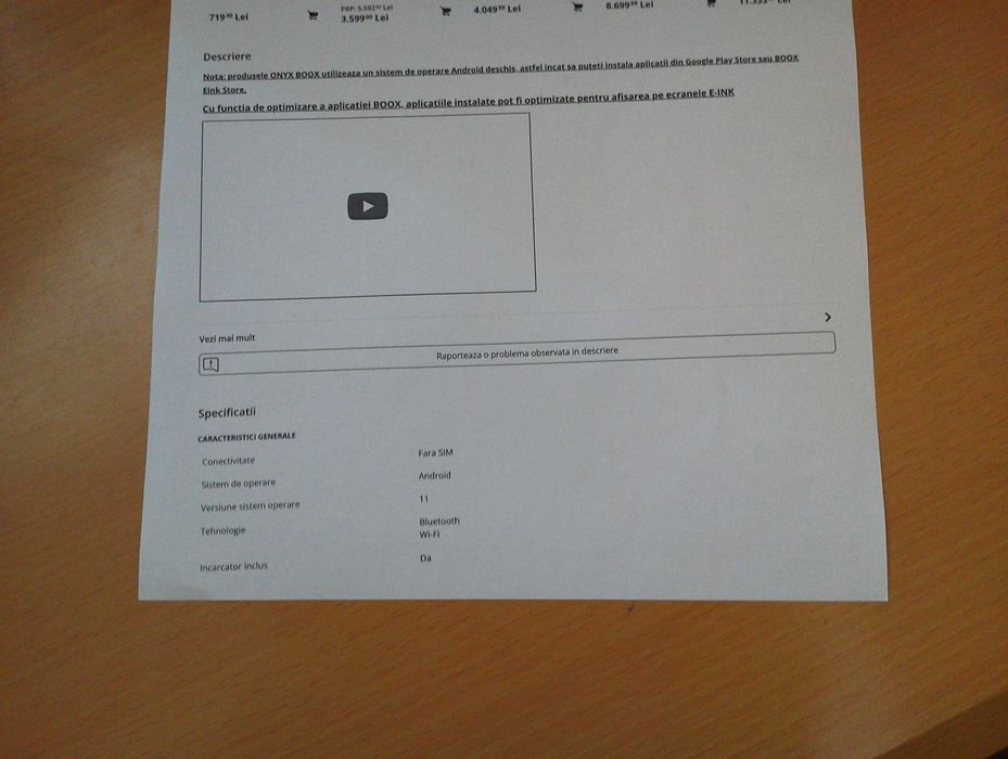 Tableta ONYX pentru Citit si Scris+Husa Pliabila