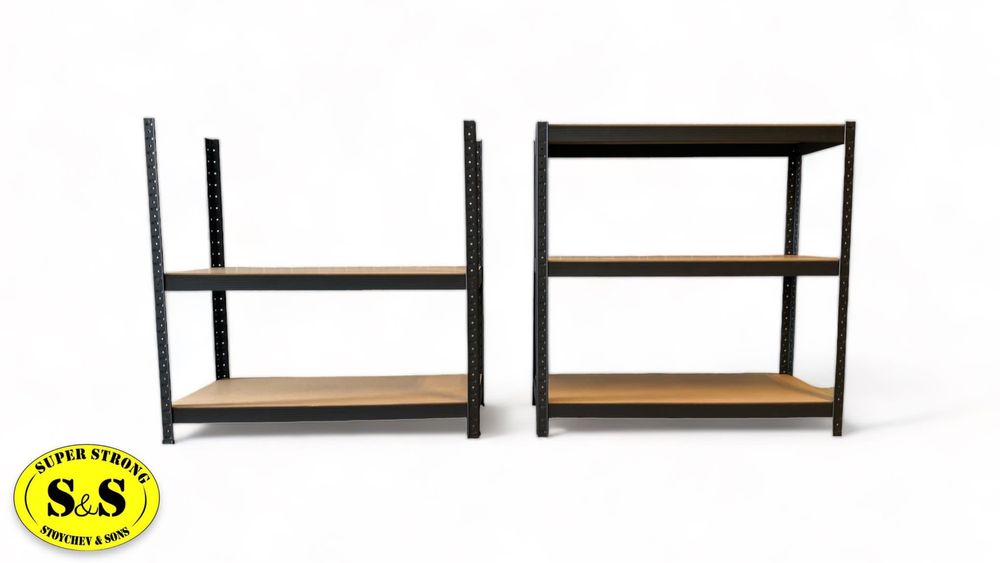 Български метални стелажи SuperStrong с 5 нива до 100  кг всяко