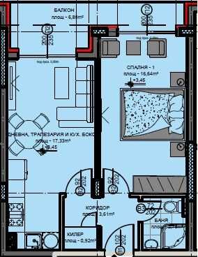 Двустаен апартамент в Свиленград ,жилищен комплекс „ЛАС ВЕГАС“