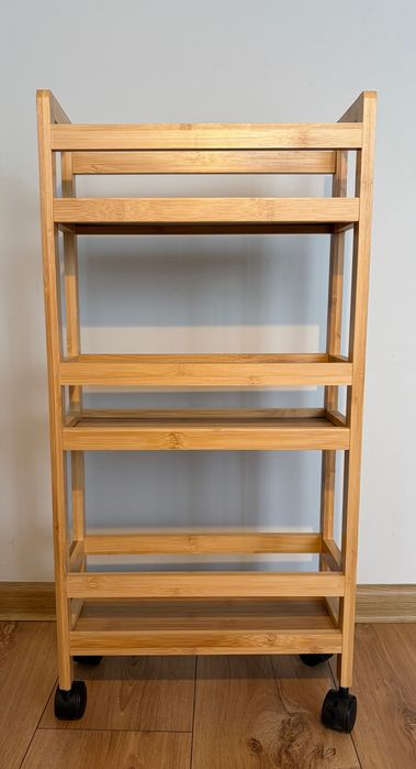 Количка на колела за кухня, баня или ниша - Бамбукова