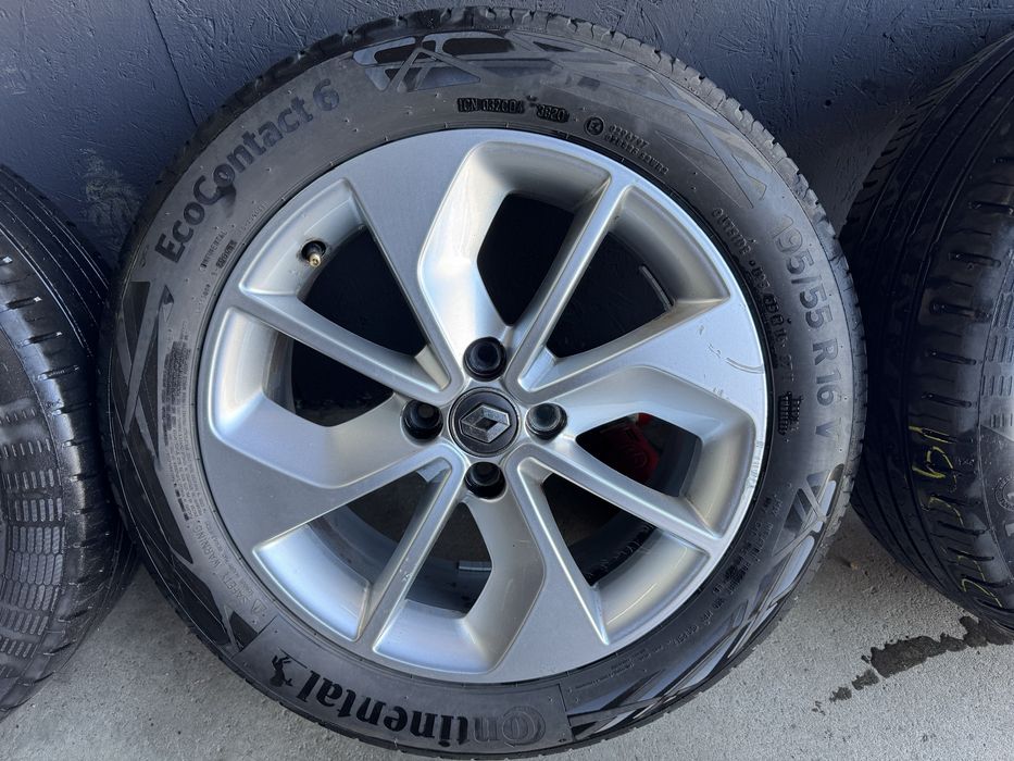 Super Set Jante Renault/  4X 100 R16 +Anvelope 195/55 R16 Continental