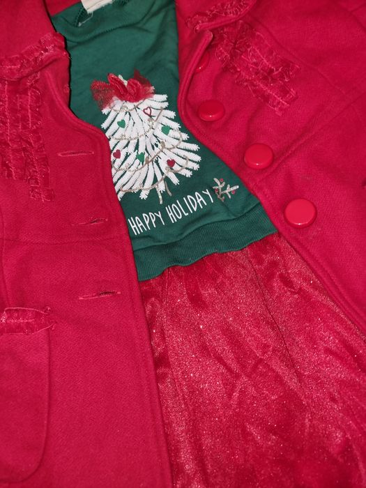 Коледна рокля и палто 110-116