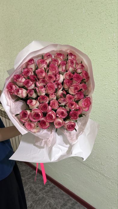 51 красные/розовые розы