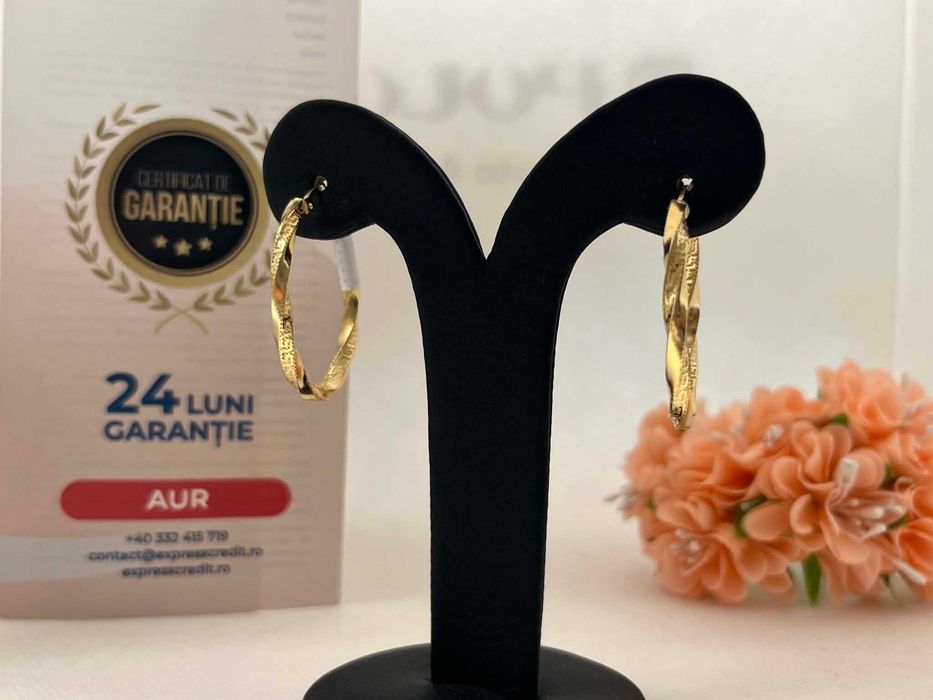 Cercei Aur 14k 3.32g (AG16 Moldova b32829)-Garantie 2 ani!