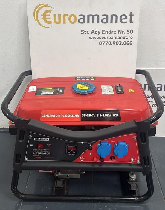 Generator de curent electric monofazic, pe benzina, GB-28-7V, 2.8 -A-