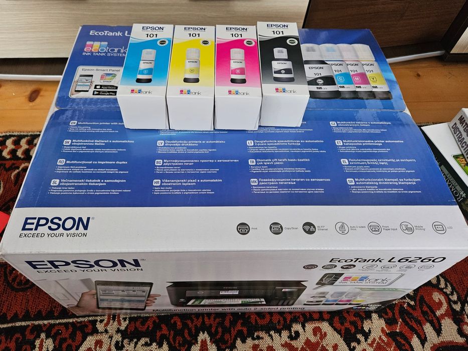 NOU SIGILAT - Epson EcoTank L6260 + Rezeve cerneală- Imprimantă Multifuncțională