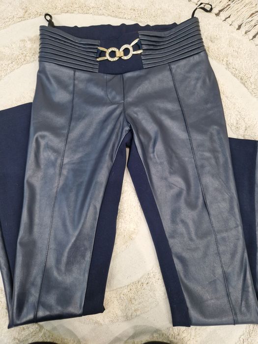 Lucy Fashion Елегантен панталон размер S (от еко кожа и плат)