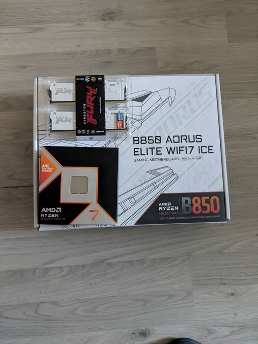 kit Ryzen 7 9800X3D + B850 Aorus Elite ICE WIFI7 + 32GB 6000 CL30