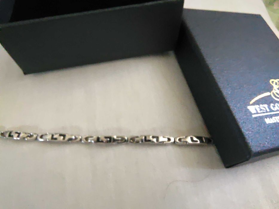 Сребърна гривна мъжка, със сертификат и 1 година гаранция