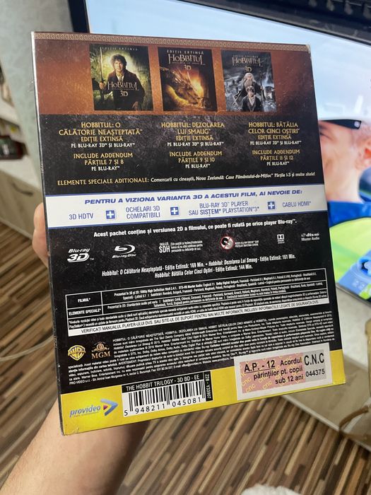 Blu-ray The Hobbit 3D+2D 1-3 Trilogy Extended Version sigilat