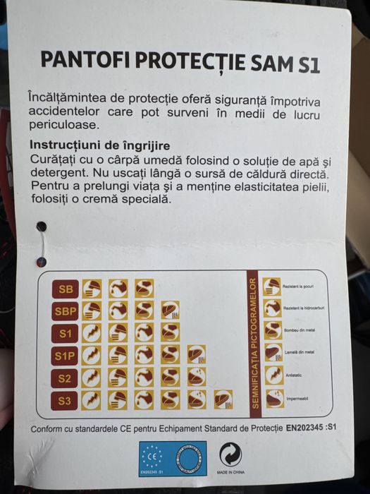 Pantofi munca -protectie 44 noi