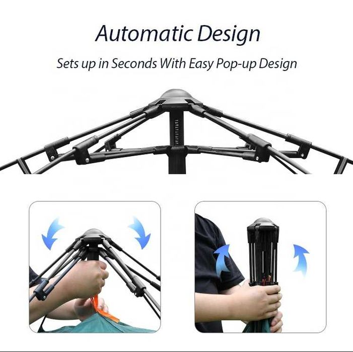 Палатка Автоматична, двуместна с два входа, 200/220см.