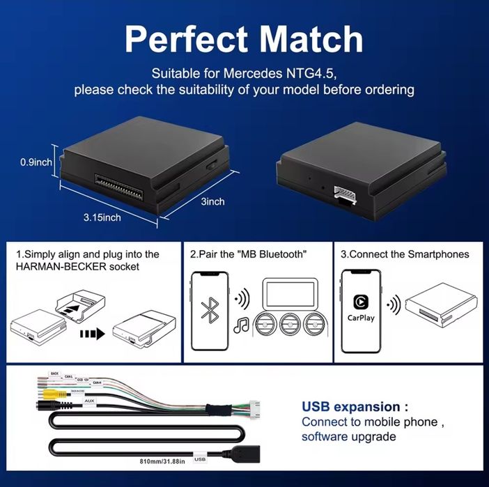 Adaptor wireless CarPlay NTG 4. 5 MERCEDES-BENZ